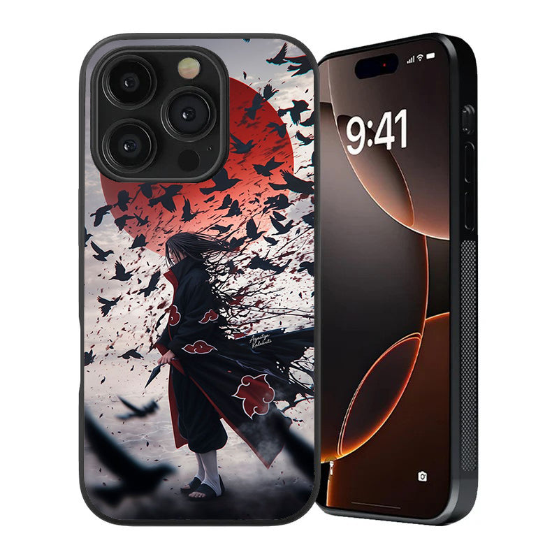 Itachi Uchiha "Crimson Moon" Premium Tempered Glass Case