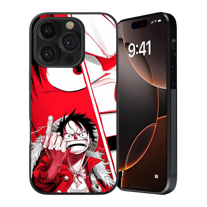 Luffy's Bold Statement Premium Tempered Glass Case