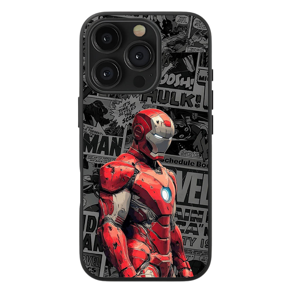 The Iron Suit Grayscale Premium Tempered Glass Case