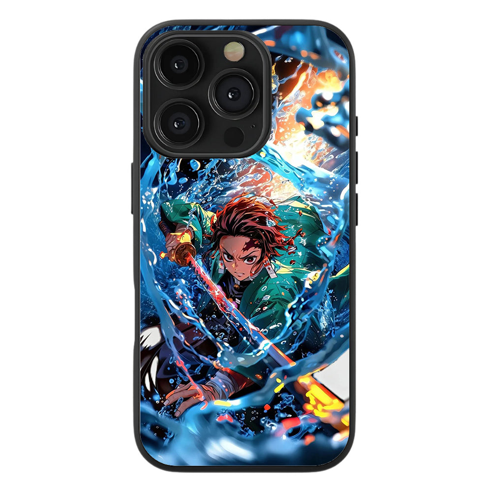 Tanjiro's Water Dragon Fury Premium Tempered Glass Case