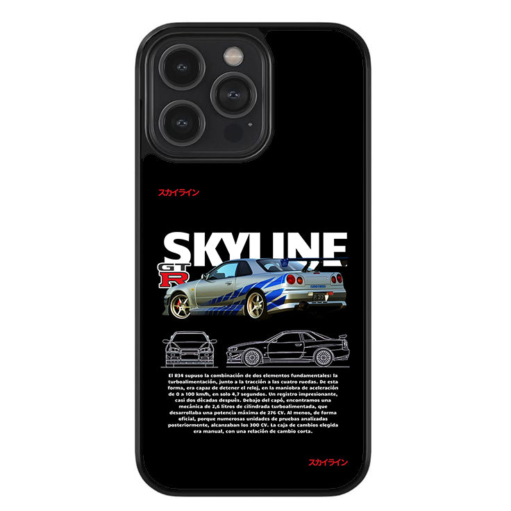 JDM Skyline GTR Glossy Metal TPU Case
