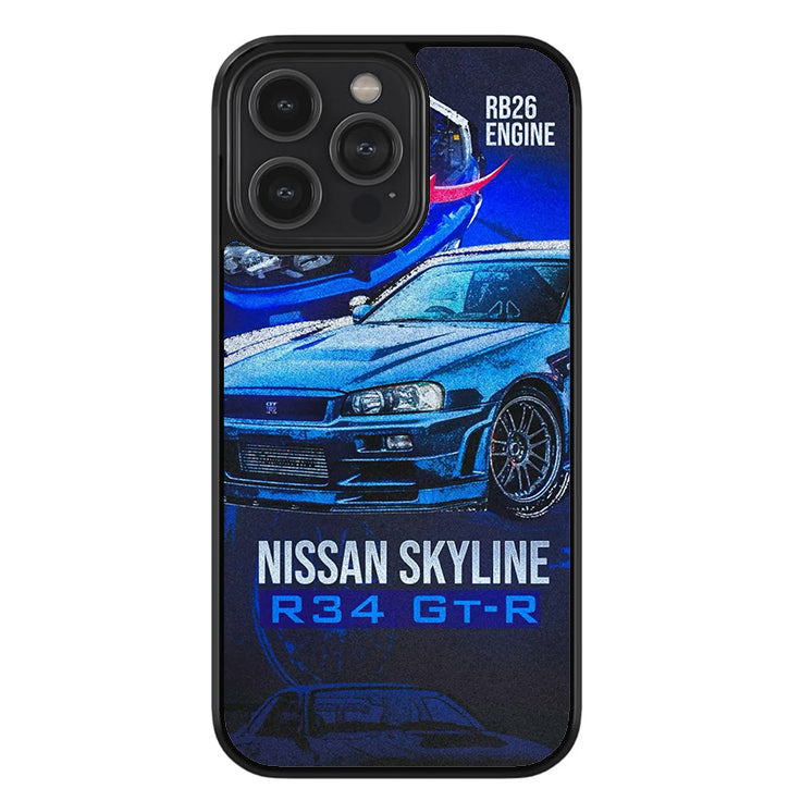 Nissan Skyline RB26 V-2 Glossy Metal TPU Case