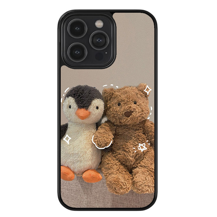 Penguin & Teddy Besties Glossy Metal TPU Case