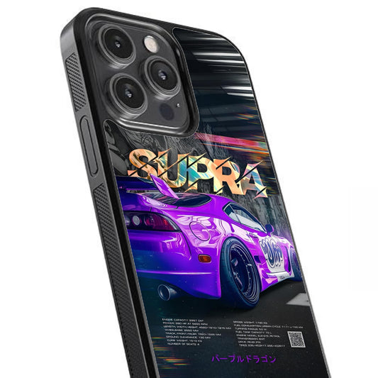 Purple Supra Drifting Glossy Metal TPU Case