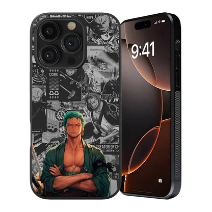 Zoro "King of Hell" Collage Premium Tempered Glass Case