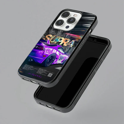 Purple Supra Drifting Glossy Metal TPU Case