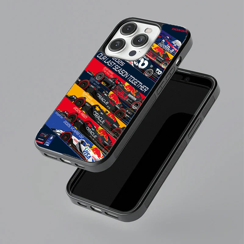 Oracle Red Bull Racing Car Lineup Glossy Metal TPU Case