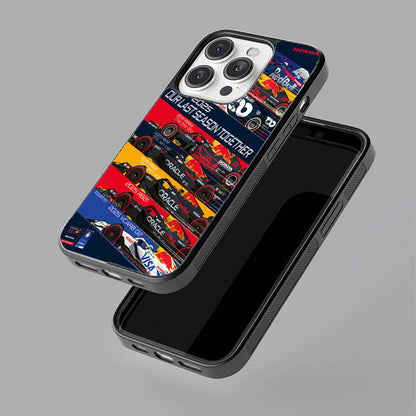Oracle Red Bull Racing Car Lineup Glossy Metal TPU Case