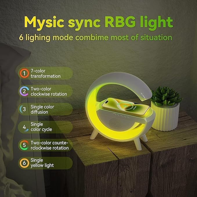 Famuzz india G-Shape Lamp | Speaker + Wireless Charger