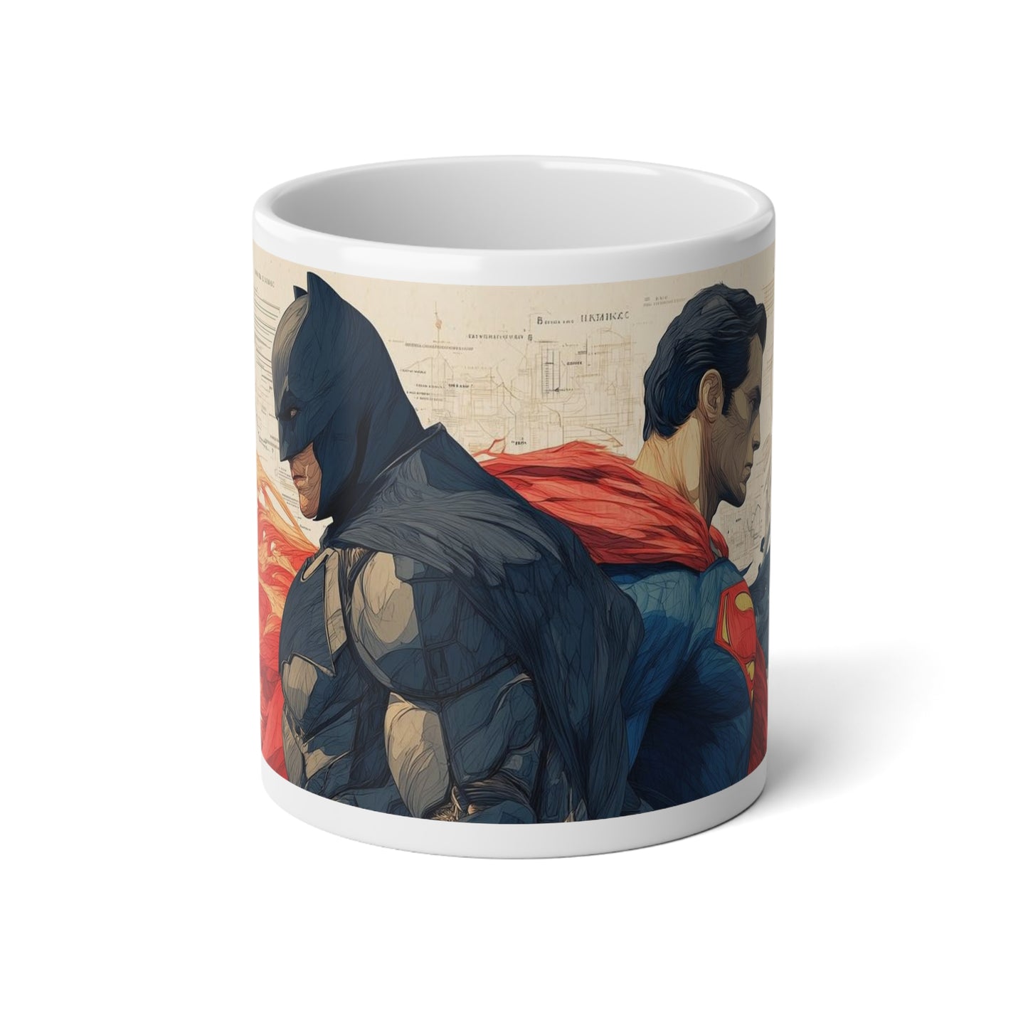 Supermen & Batman Art Coffee Mug