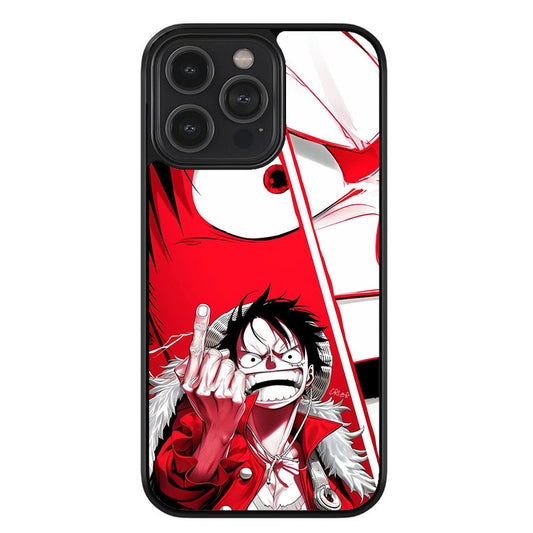 Luffy's Bold Statement Glass Glossy Metal TPU Case