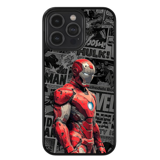 The Iron Suit Grayscale Glossy Metal TPU Case