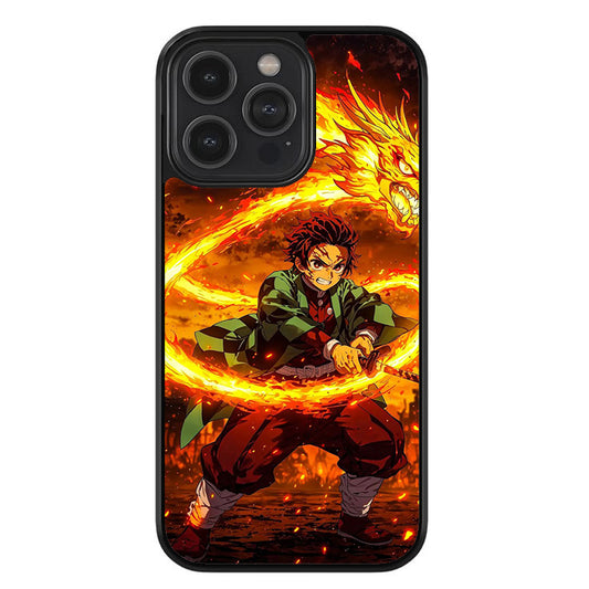 Demon Slayer "Flame Dragon" Glossy Metal TPU Case