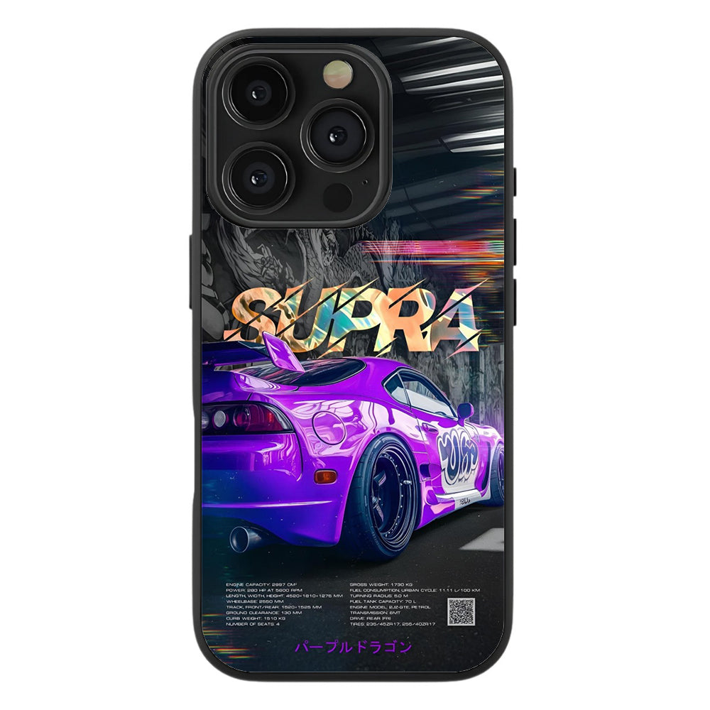 Purple Supra Drifting Premium Tempered Glass Case