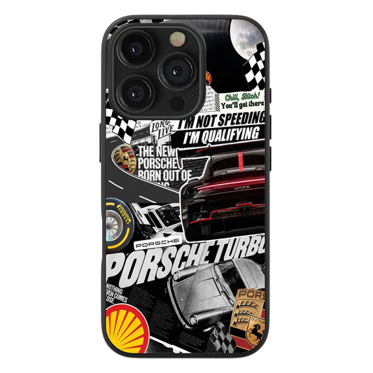 Porsche Automotive Magazine Style Premium Tempered Glass Case