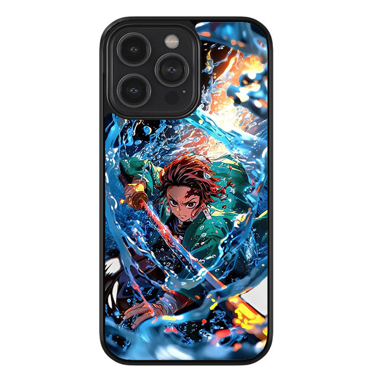 Tanjiro's Water Dragon Fury Glossy Metal TPU Case