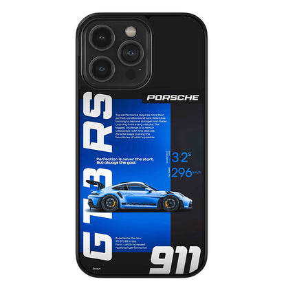 Porsche GT3 RS Blue Glossy Metal TPU Case