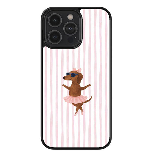 Ballerina Sausage Dog Glossy Metal TPU Case