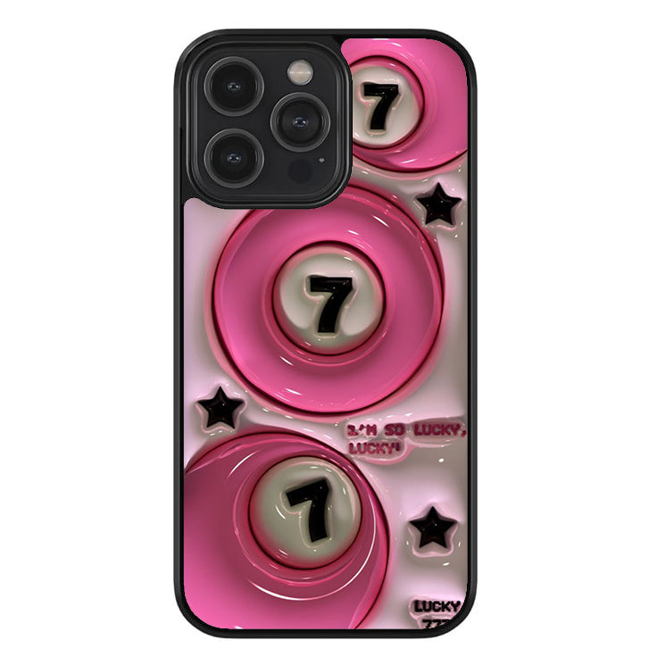 Pink Triple 7 Jackpot Glossy Metal TPU Case