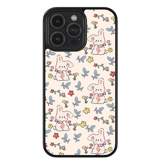 Bunny Flower Meadow Glossy Metal TPU Case