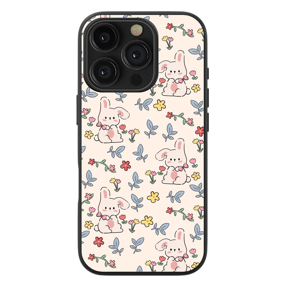 Bunny Flower Meadow Premium Tempered Glass Case