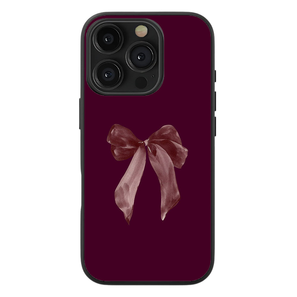 Burgundy Bow Bliss Premium Tempered Glass Case