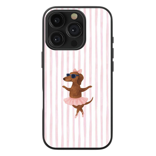 Ballerina Sausage Dog Premium Tempered Glass Case