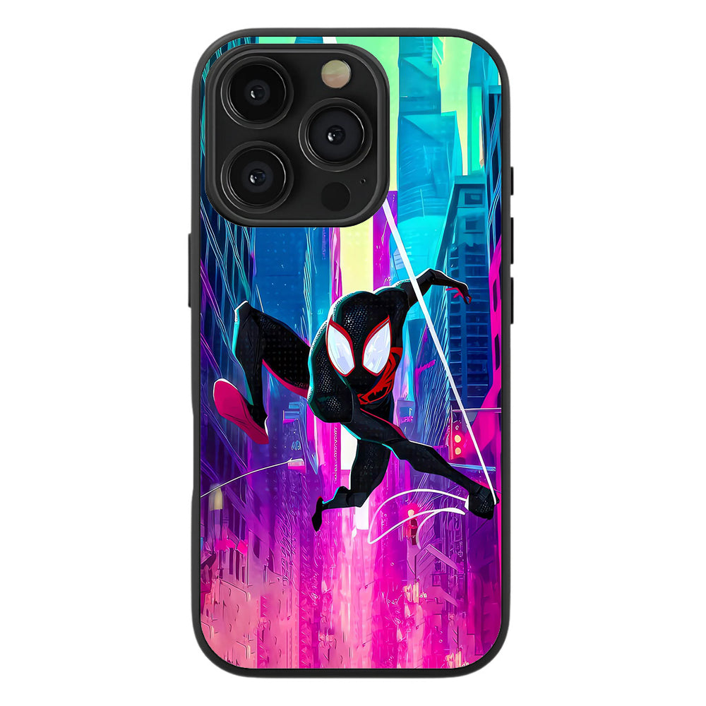 Neon Web Swing Premium Tempered Glass Case