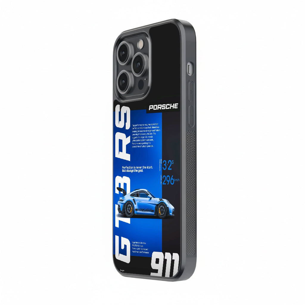 Porsche GT3 RS Blue Glossy Metal TPU Case