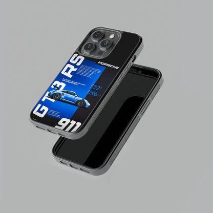 Porsche GT3 RS Blue Glossy Metal TPU Case