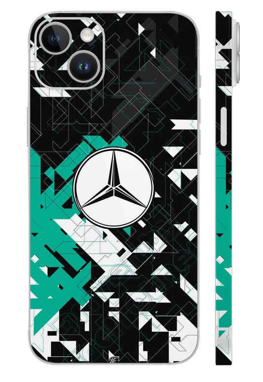 Mercedes Geometric Teal Mobile Skin