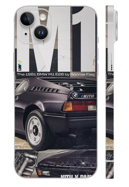 BMW M1 Vintage Poster Mobile Skin