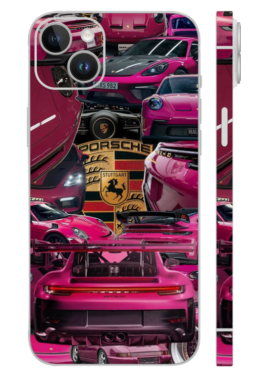 Pink Porche 911 Collage Mobile Skin