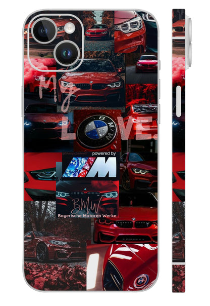 BMW M Series Love Red Collage Mobile Skin