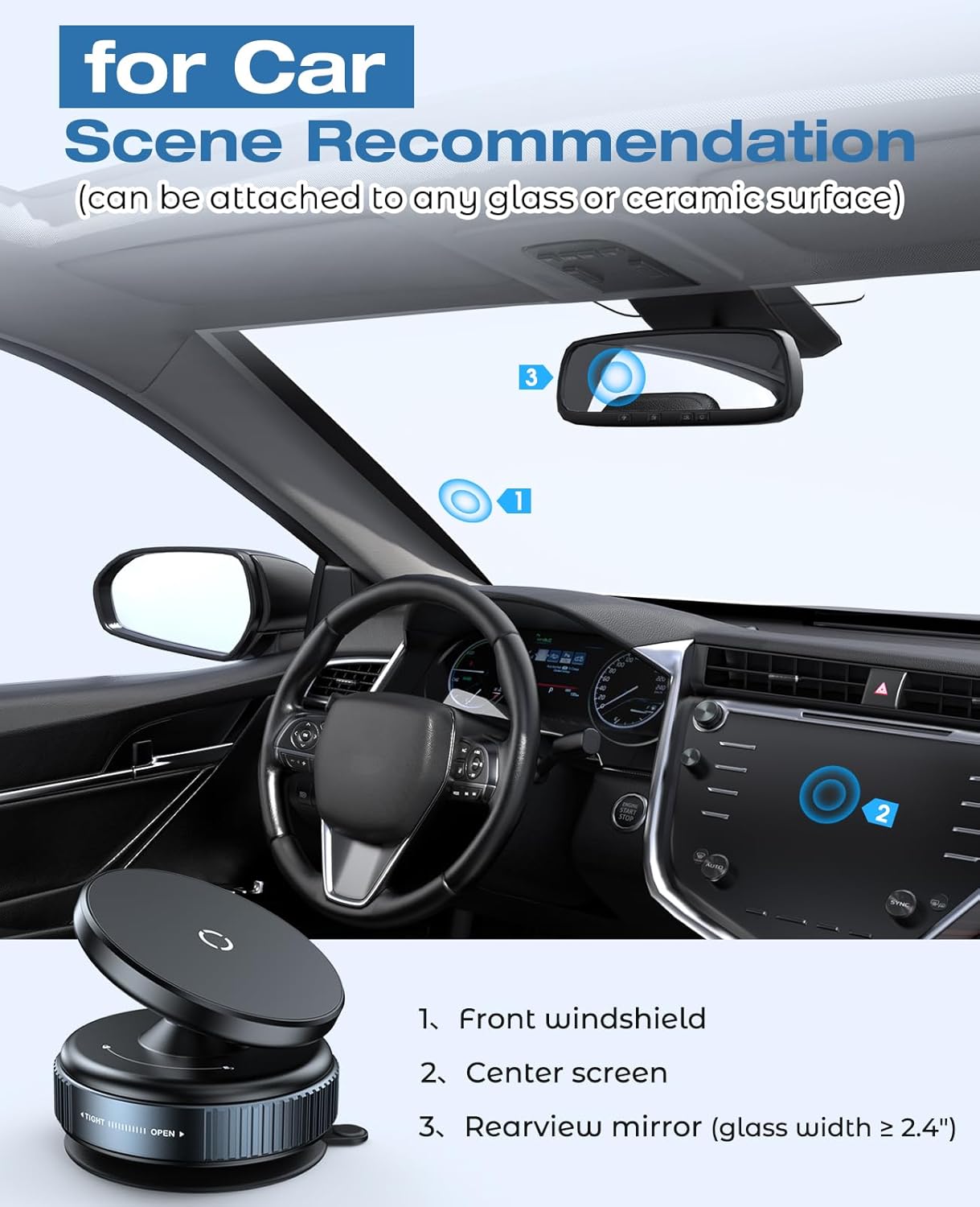 Famuzz india Vacuum Magnetic Suction Cup Phone Mount with 360 Degree Rotation