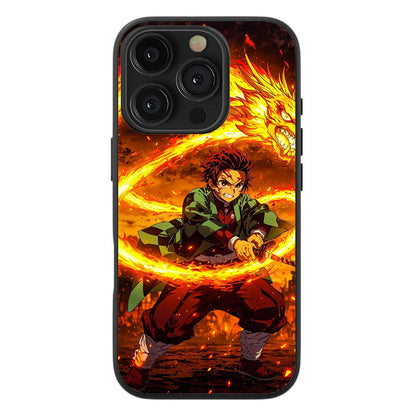 Demon Slayer "Flame Dragon" Premium Tempered Glass Case