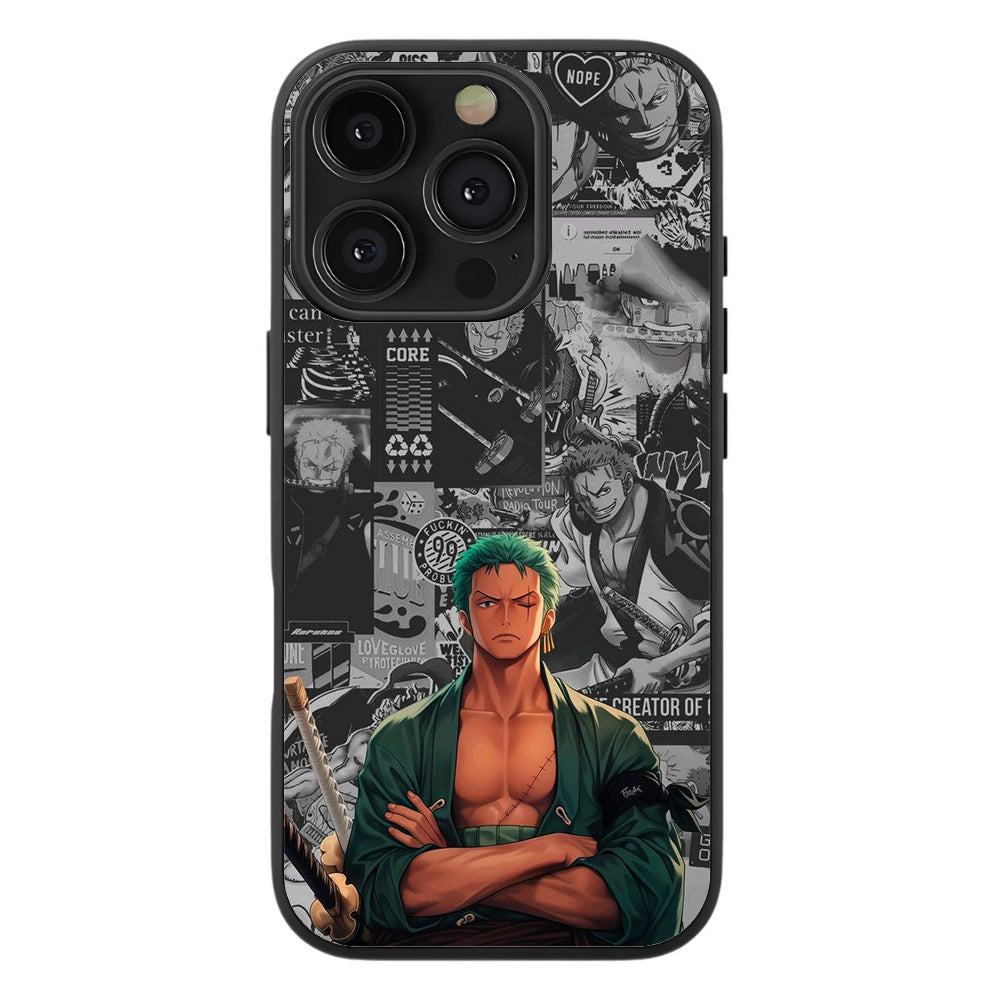 Zoro "King of Hell" Collage Premium Tempered Glass Case