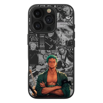 Zoro "King of Hell" Collage Premium Tempered Glass Case