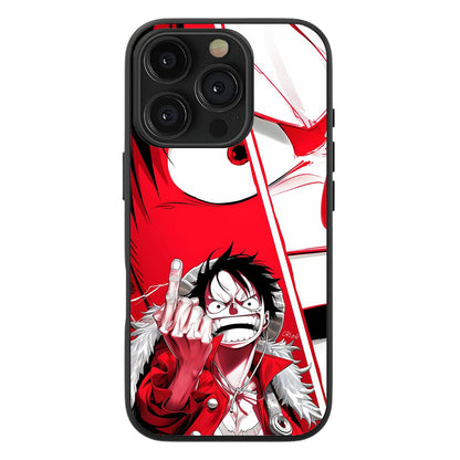 Luffy's Bold Statement Premium Tempered Glass Case