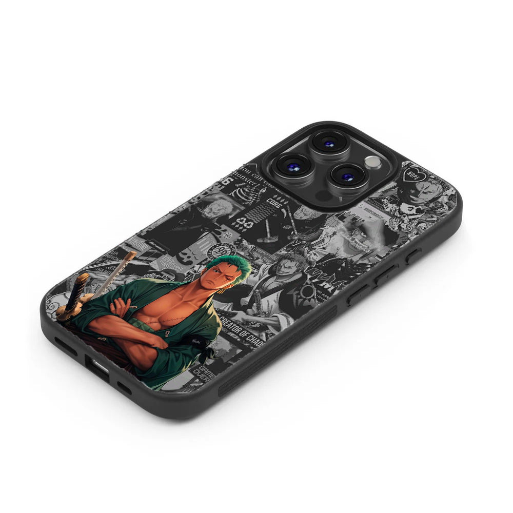 Zoro "King of Hell" Collage Premium Tempered Glass Case