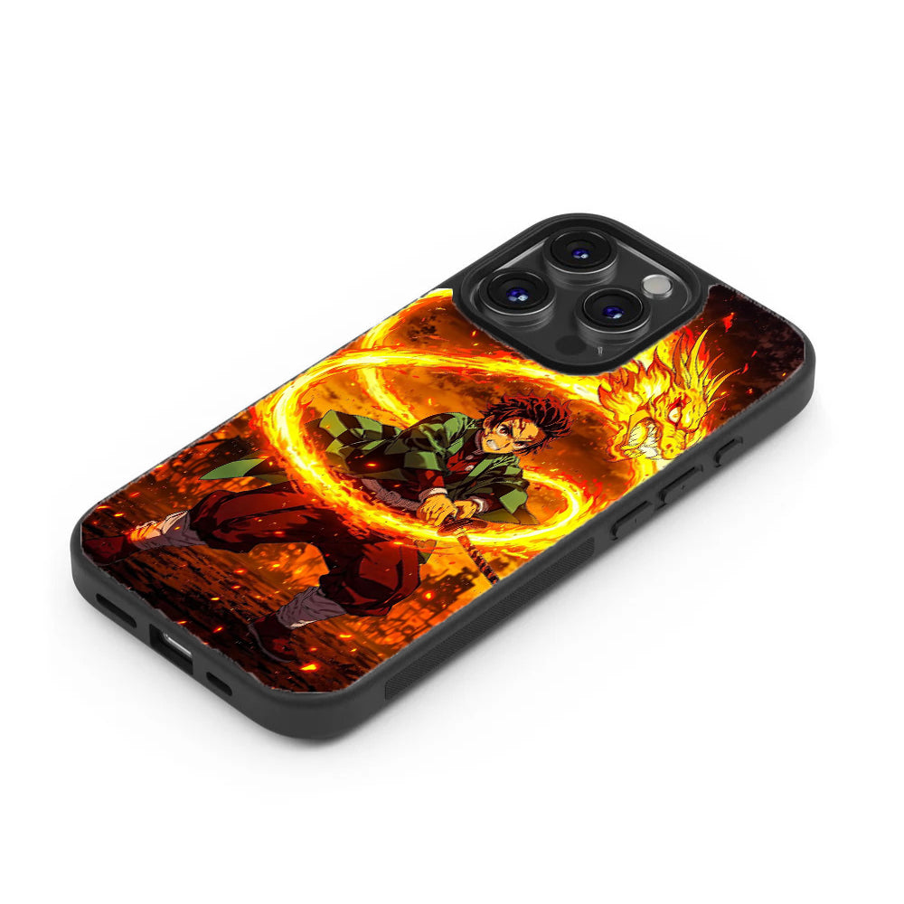 Demon Slayer "Flame Dragon" Premium Tempered Glass Case