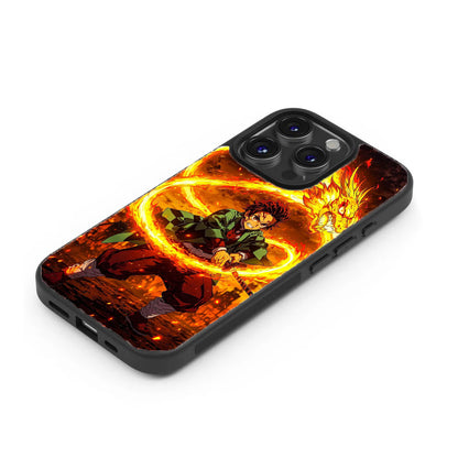 Demon Slayer "Flame Dragon" Premium Tempered Glass Case