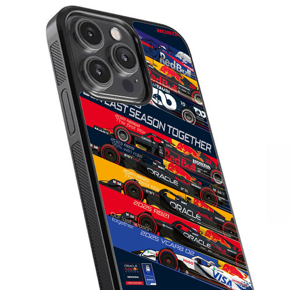 Oracle Red Bull Racing Car Lineup Glossy Metal TPU Case